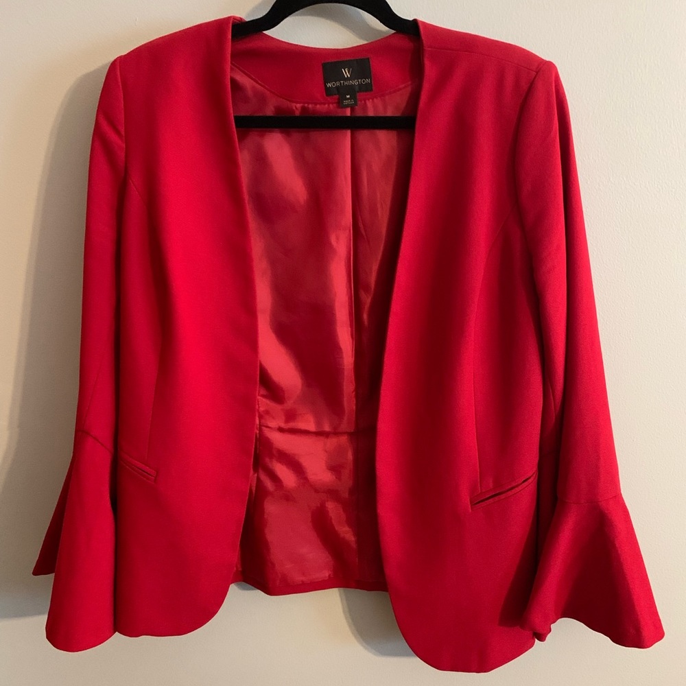 Bright red blazer with a flare